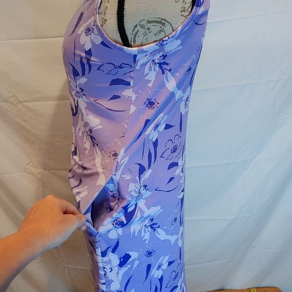 Columbia UPF 50 Purple Print Golf Tennis Pickleball Tank Dress Pockets Size S/P - Picture 4 of 11